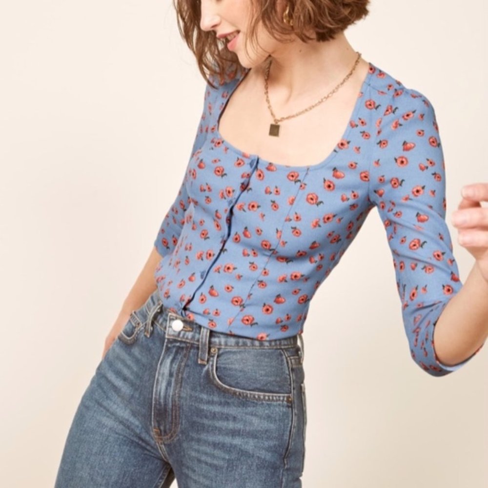 NWT Reformation Jorja top in LULU size Large